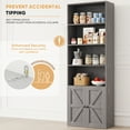 thumbnail image 6 of Furmax 1 Piece 4-Shelf Farmhouse Bookcases 4-Tier Bookshelf with Adjustable Shelves&Doors,Storage Cabinet for Home Living room,Kitchen,Office,Gray, 6 of 7
