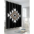 thumbnail image 3 of Fsddascl Black White Beige Boho Shower Curtain Set - Long 72" x 84" Washable Bathtub Curtain with 12 Hooks, Western Geometric Aesthetic Waterproof Fabric Stall Shower Curtains for Bathroom/Bathtub, 3 of 6