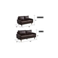 thumbnail image 3 of HomeStock Modern Motifs Stylish Modern Comfortable Couch for Living Room & Office Seating-Color:Dark Brown,Size:Leather Sofa, 3 of 5