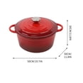 thumbnail image 3 of 20cm Enameled Dutch Oven, Heavy Duty 20cm Enameled Cast Iron Dutch Oven Pot, Multiuse Stovetop Cooker for Stewing Braising Baking Bread, Durable Pot for Home Kitchen All Stovetops, 3 of 7