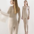 thumbnail image 2 of Qarigey Conjunto de ropa interior de mujer Calzoncillos largos térmicos de color sólido Calzoncillos cálidos para clima frío Baselayer Ropa Ropa interior vino tinto mujer, 2 of 6