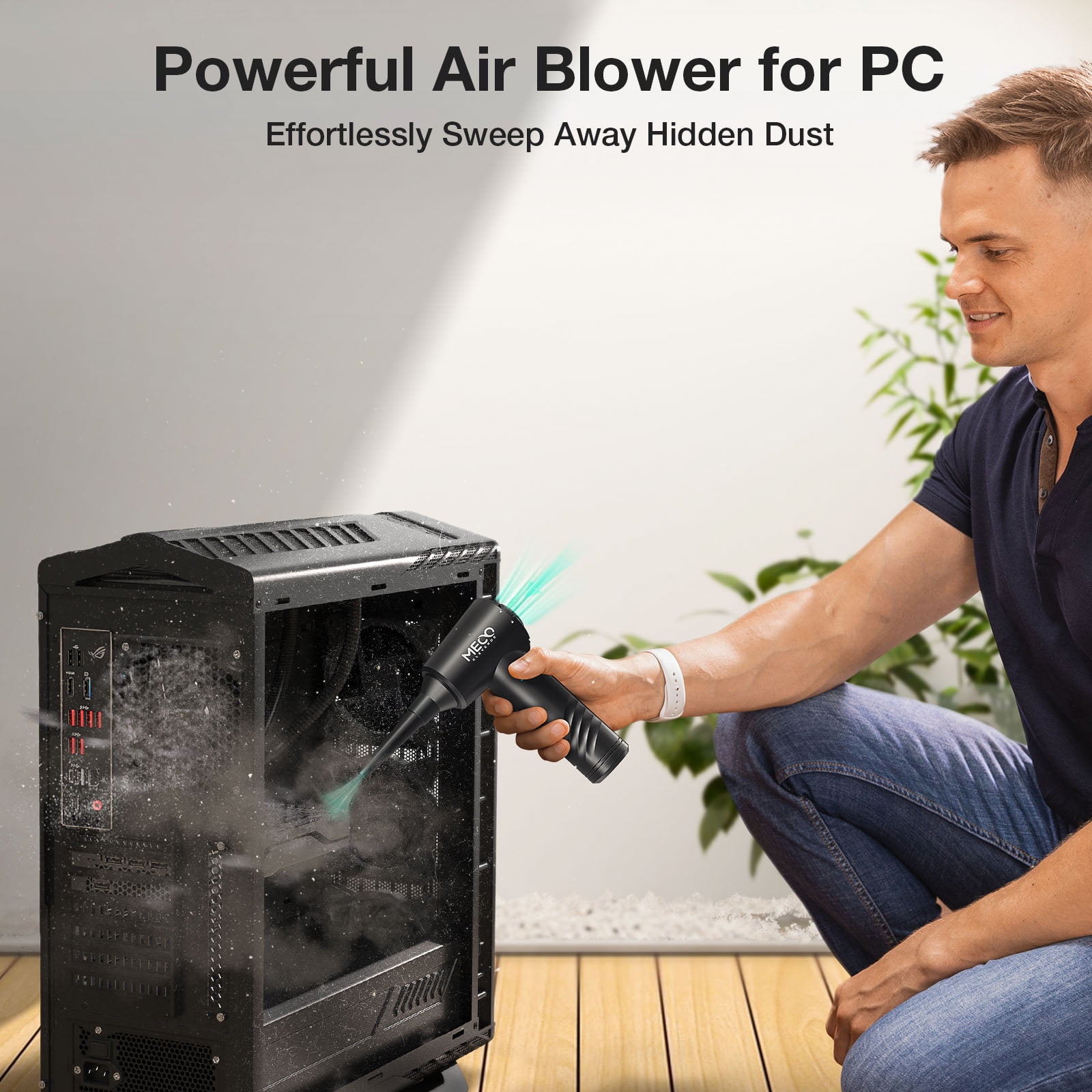 Meco Eleverde Compressed Air Duster, with Blow Nozzle, 6000 mAh
