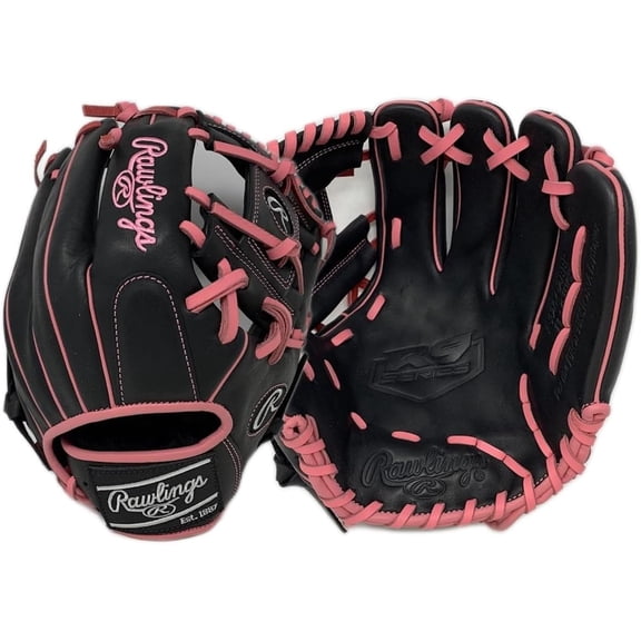 Rawlings R9 Baseball Glove 11.5 Inch I Web Black Pink Right Hand Throw