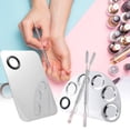 thumbnail image 4 of Lubelski Mixing Plate Smooth Surface Multifunctional Various Shapes Stainless Steel Makeup Mixing Color Palette for Cosmetic, 4 of 7