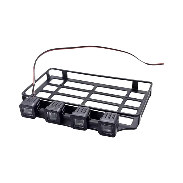 bedienty Roof Rack Luggage Carrier with LED Metal Light for MN 82 1/12 RC Crawler Car round light square light