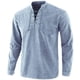 thumbnail image 3 of Men's Medieval Lace-Up Long Sleeve Shirts Retro Renaissance Gothic V-Neck T-Shirts Solid Color New, 3 of 4