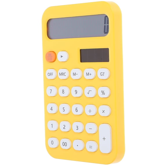FUTUREORYY Yellow Portable Plastic Desktop Calculator Simple Design for Daily Counting and Basic Math Use