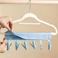 thumbnail image 4 of Portable Foldable Clothes Pegs with 6 Clips, Travel Collapsible Laundry Drying Clip Rack, Hanging Clothes Clips Organizer, Outdoor Drying Peg Holder, Compact Travel Size Fabric Clothes Fasteners, 4 of 7