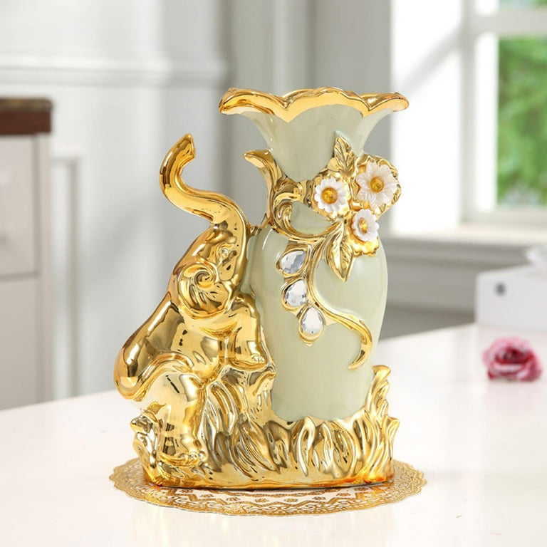 European Style Ceramic Flower Vase Floral Vases Desktop Decor Left 