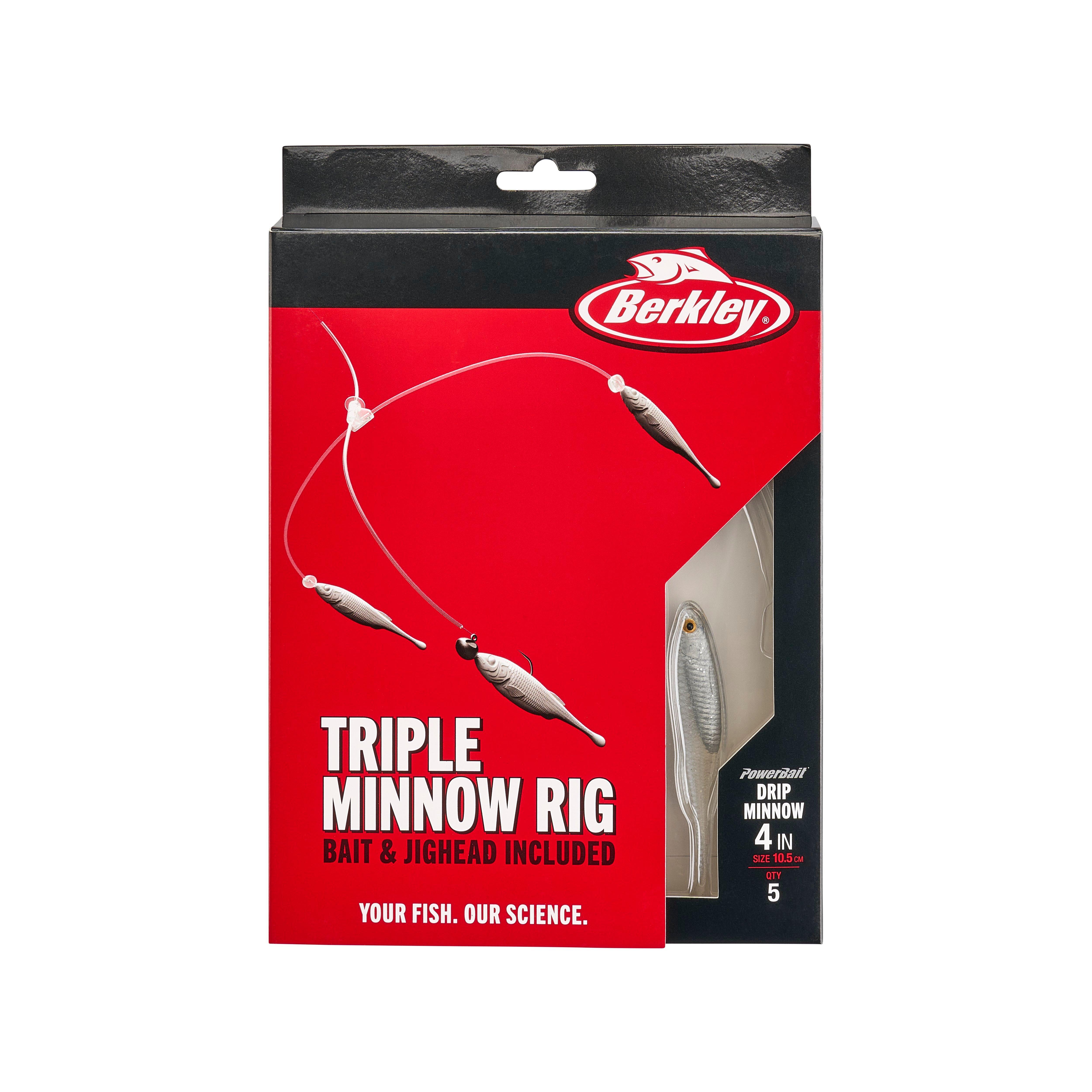Berkley Triple Minnow Rig Kit, 4in, White Shiner