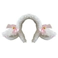 thumbnail image 6 of Xinwanna Hair Hoop Sheep Ear Design Plush Headband Bowknot Bell Decor White Hairband Makeup Washing Accessory (Type A), 6 of 13