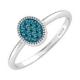 thumbnail image 2 of V3 Jewelry® 925 Sterling Silver with 1/14 CTTW Natural Blue Diamond Oval Ring for Women, 2 of 5