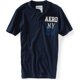 thumbnail image 1 of Camisa Aeropostale Hombres Ny87 Parche Henley Azul Grande, 1 of 1