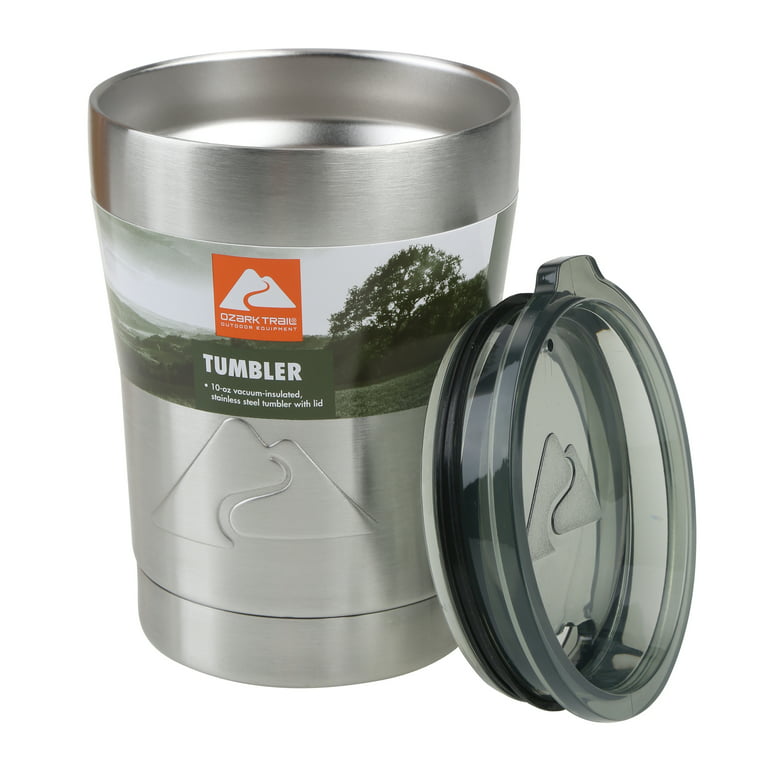 Ozark Trail Tumbler 10 oz Vacuum-sealed Stainless Steel Lowball, 4
