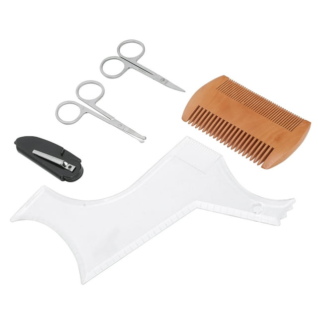 Juego De Herramientas Para Peinar La Barba ANGGREK Tijeras Plantilla Transparente