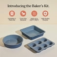thumbnail image 2 of Wonder Oven Baker’s Kit – 3-Piece Toxin-Free Ceramic Nonstick Bakeware Set (8” Round, 8” Square, 6-Cup Muffin Pan) - Oven-Safe up to 450°F - Blue Salt, 2 of 3