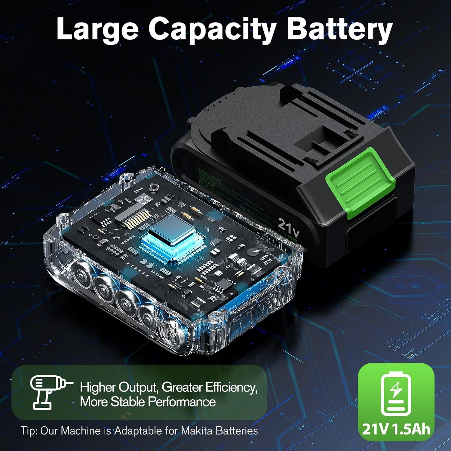21V Cordless Drill Set, Electric Power Drill 34Pcs with 3/8 Inch Keyless Chuck, 25+3 Clutch Compact Driver Drill with Work Light, Max torque 45Nm, 2-Variable Speed & Battery and Fast Charger