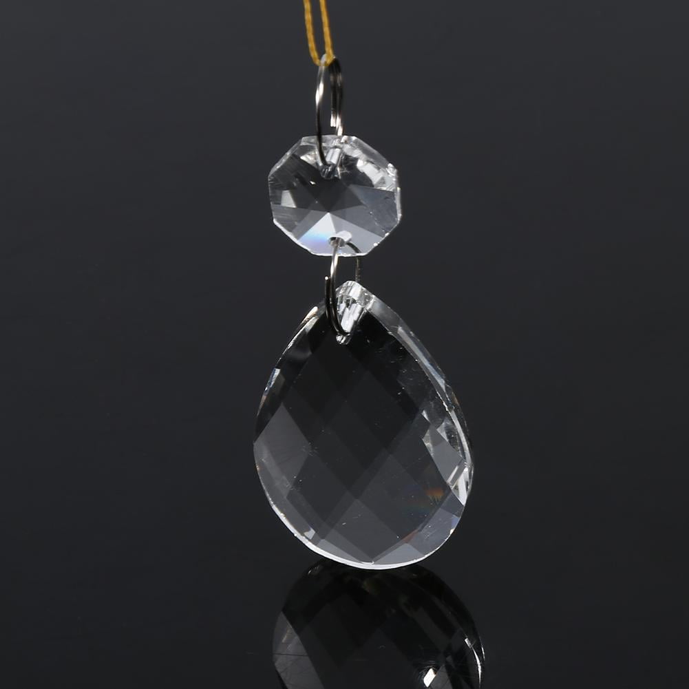 10Pcs Clear Glass Crystal  Hanging Drop Chandelier Ceiling Lamp Prism Pendant