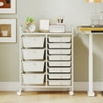 thumbnail image 2 of Costway 12-Drawer Rolling Storage Cart with Removable Drawers & Lockable Casters for Office White, 2 of 10