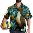thumbnail image 4 of Platypus Men's Poplin Casual Printed Button Down Short Sleeve Summer Beach Shirts Unisex, 4 of 6