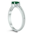 thumbnail image 2 of SZUL Women's 6X4MM Emerald and Diamond Pear Shaped Open Three Stone Ring in 10K White Gold, 2 of 4