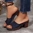 thumbnail image 4 of Wowcloth Women's Platform Heeled Slides – Solid Color Heel Design for Spring Summer Casual Fashion, 4 of 9
