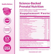 Pink Stork Premium Prenatal Multivitamin Supplements with Folate, Probiotics, Biotin - 60 Capsules