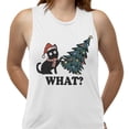 thumbnail image 2 of What Christmas Cat Women's Muscle Tank Medium White, 2 of 5