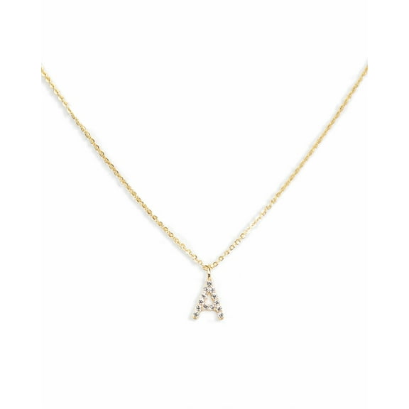 Pavé Initial Necklace - Gold