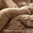 thumbnail image 3 of EVERGRACE Luxury Soft Faux Chinchilla Fur Throw Blanket for Couch, Warm Thick Heavy Winter Throw Blanket 1220GSM for Bed, Fluffy Cozy Mink Blanket with Reversible Velvet, Tawny Mink, 60''x80'', 3 of 8