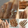 thumbnail image 6 of K-KED 1-10Pcs Gold Crystal Butterfly Moon Star Rings Set Knuckle Women Delicate Jewelry Gift US-#4 3Pcs/Set, 6 of 9