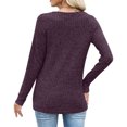 thumbnail image 6 of Womens Knitted Ribbed Fall Clothes, Long Sleeve Pullover for Women Fashion Loose Fit Solid Color Button Up V Neck Sweaters, 6 of 6