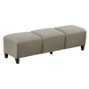 Parkside Three Seat Bench in Polyurethane or Fabric 64.5"W Caliente Fabric/Steel Finish