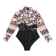 thumbnail image 2 of Trajes de baño de una pieza para mujer, de manga larga con almohadilla para el pecho, sin aros, estampado en V, bañador tipo bóxer para mujer, trajes de baño para mujer, moda de playa para mujer, 2 of 6