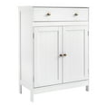thumbnail image 3 of Zimtown White Wooden 2-Door Bathroom Cabinet Storage Organizer with 2 Shelves& 1 Drawer Freestanding, 3 of 13