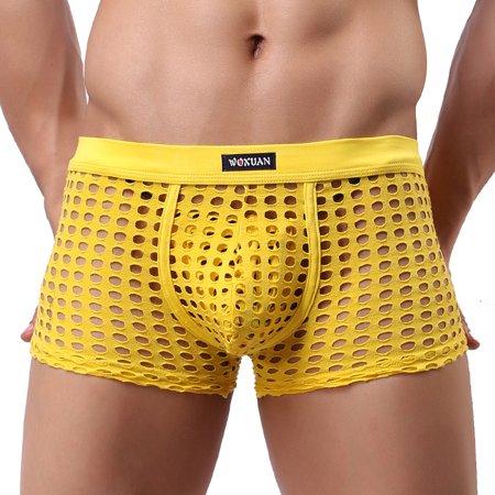 

Mens Boxer Briefs Breathable Hot Mesh Underwear