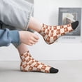 thumbnail image 2 of Rateoe Brown Palms Pattern Quarter Crew Socks,Toe Seamed Ankle Socks,Cotton Cushioned Breathable Athletic Crew Sports Socks, 2 of 7