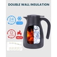 thumbnail image 4 of 1l / 34oz Thermal Coffee Carafe  Insulated Stainless Steel Carafes For Keeping Hot/double Walled Vacuum (black), 4 of 9