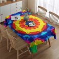 thumbnail image 2 of Colorful Tie Dye Star Pattern Rectangle Tablecloth 60"x84",Waterproof Polyester Rectangle Table Cloth, Wipeable Spillproof Polyester Tablecloth for Dining, Camping, Indoor and Outdoor, 2 of 5