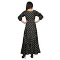 thumbnail image 3 of Moomaya Printed Round Neck 3/4 Sleeve Long Maxi Dress With Drawstring Waist, 3 of 3