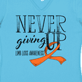 thumbnail image 4 of Inktastic Never Giving Up Limb Loss Awareness Orange Ribbon Women's V-Neck T-Shirt, 4 of 5