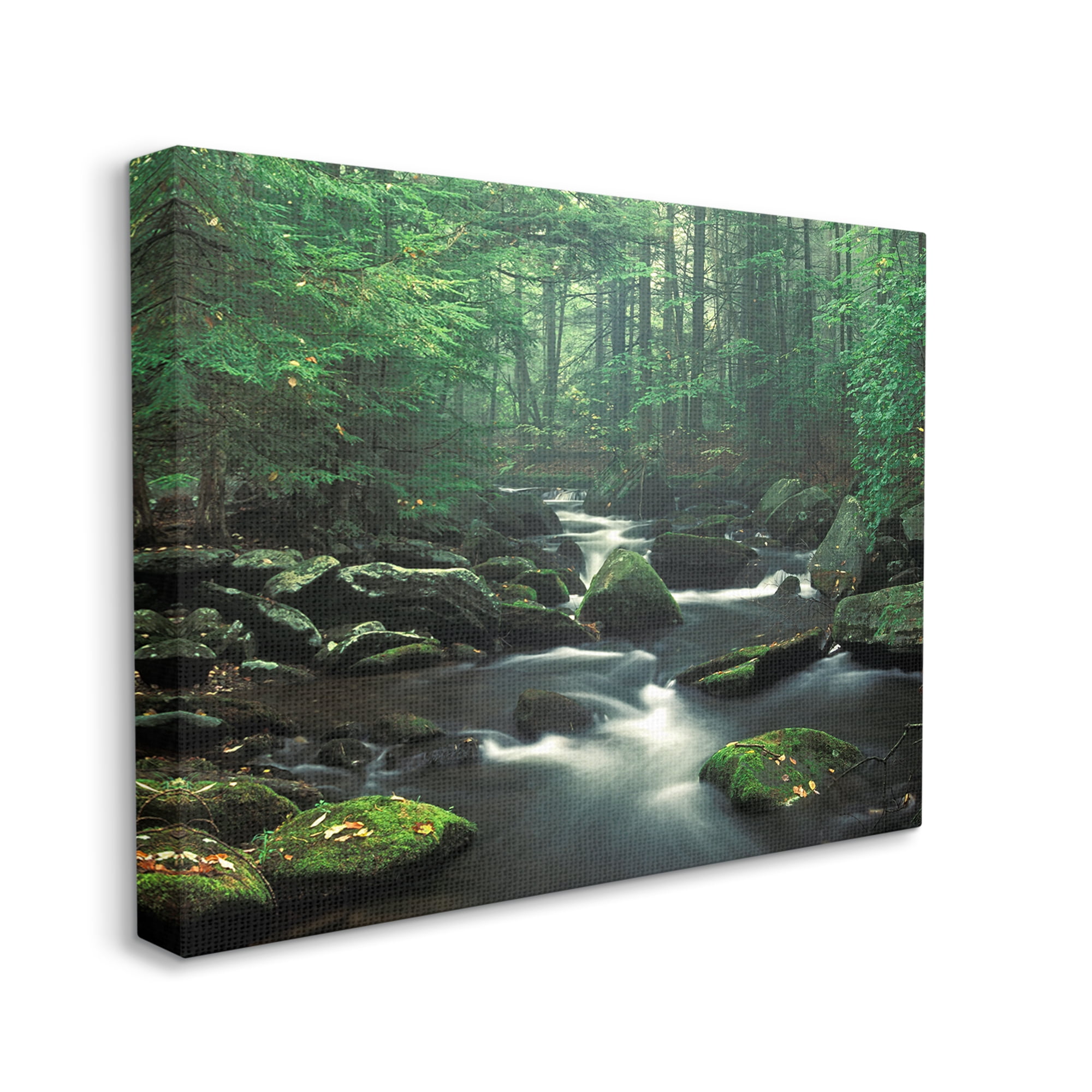 Stupell Industries Woodland Creek Landscape Nature Photography Gallery Wrapped Canvas Print Wall Art, 20 x 16