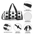 thumbnail image 6 of Xecao Soccer Ball print Round Travel Duffel Bag is a foldable gym bag with an inner pocket, perfect for travel sports, 6 of 8