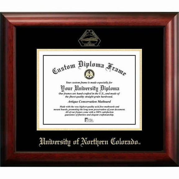 Campus Images CO996GED-108 8 x 10 in. University of Northern Colorado Gold Embossed Diploma Satin Mahogany Frame