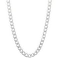 thumbnail image 1 of INFINIQUE CREATIONS Stainless Steel Silver Cuban Curb Chain - Bracelet and Silver Necklace for Women and Men, 3mm-12mm, 7'-38', Silver - 1 Pack, 1 of 7