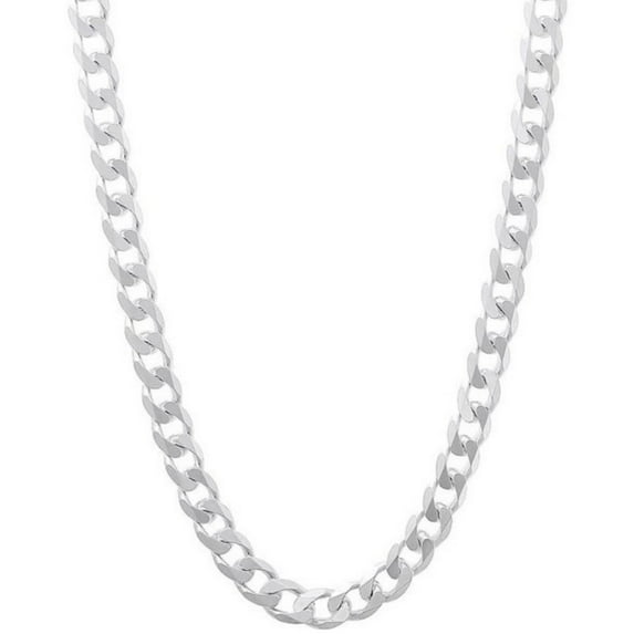 INFINIQUE CREATIONS Stainless Steel Silver Cuban Curb Chain - Bracelet and Silver Necklace for Women and Men, 3mm-12mm, 7'-38', Silver - 1 Pack