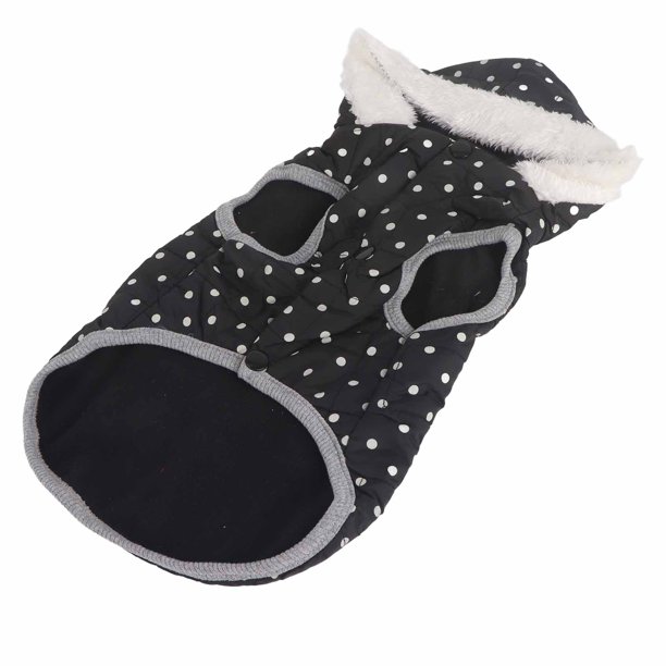 Chaleco De Invierno Para Mascotas, Elegante Chaqueta Acolchada De Lunares Gruesa Con Capucha Para Perros Y Gatos Pequeños Y Medianos