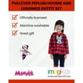 thumbnail image 2 of Disney Minnie Mouse Pullover Peplum Fleece Hoodie and Leggings Outfit Set Toddler to Big Kid, 2 of 5