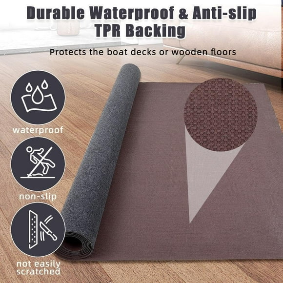 Tapis de Bateau, Tapis Marin avec Poils Coupés Doux et Dos Imperméable, Rouleau de Tapis pour Maison, Patio, Porche, Terrasse