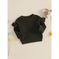 thumbnail image 3 of aturustex Little Girls Thick Solid Basic Sweaters 0-3T Toddler Baby Chunky Knitted Pullover Long Sleeve Sweatshirt O Neck Knitwear Tops Infant Fashionop Kids Casual Daily Spring Fall Clothes, 3 of 7